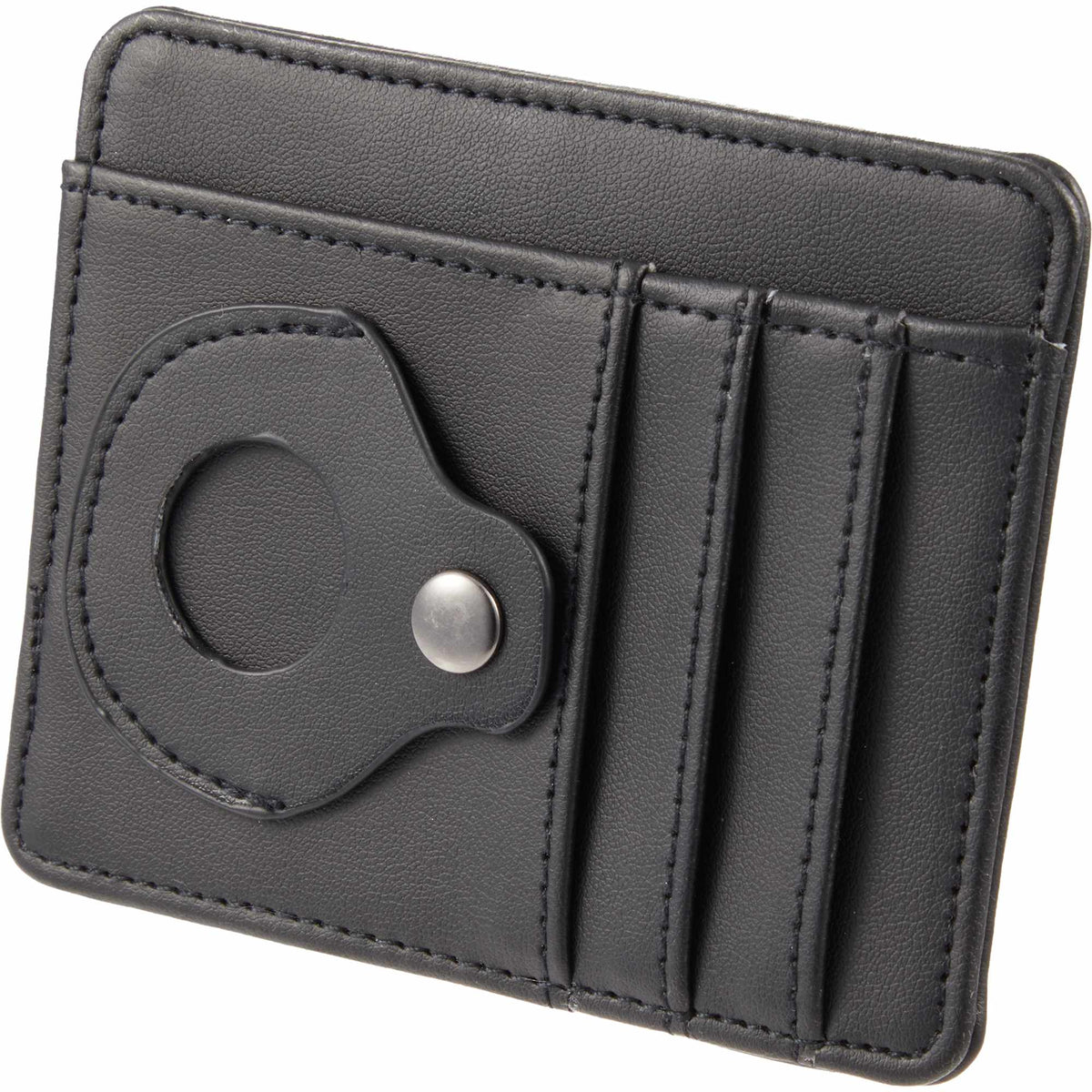 Slim Card Wallet with AirTag Holder - Black - Detail