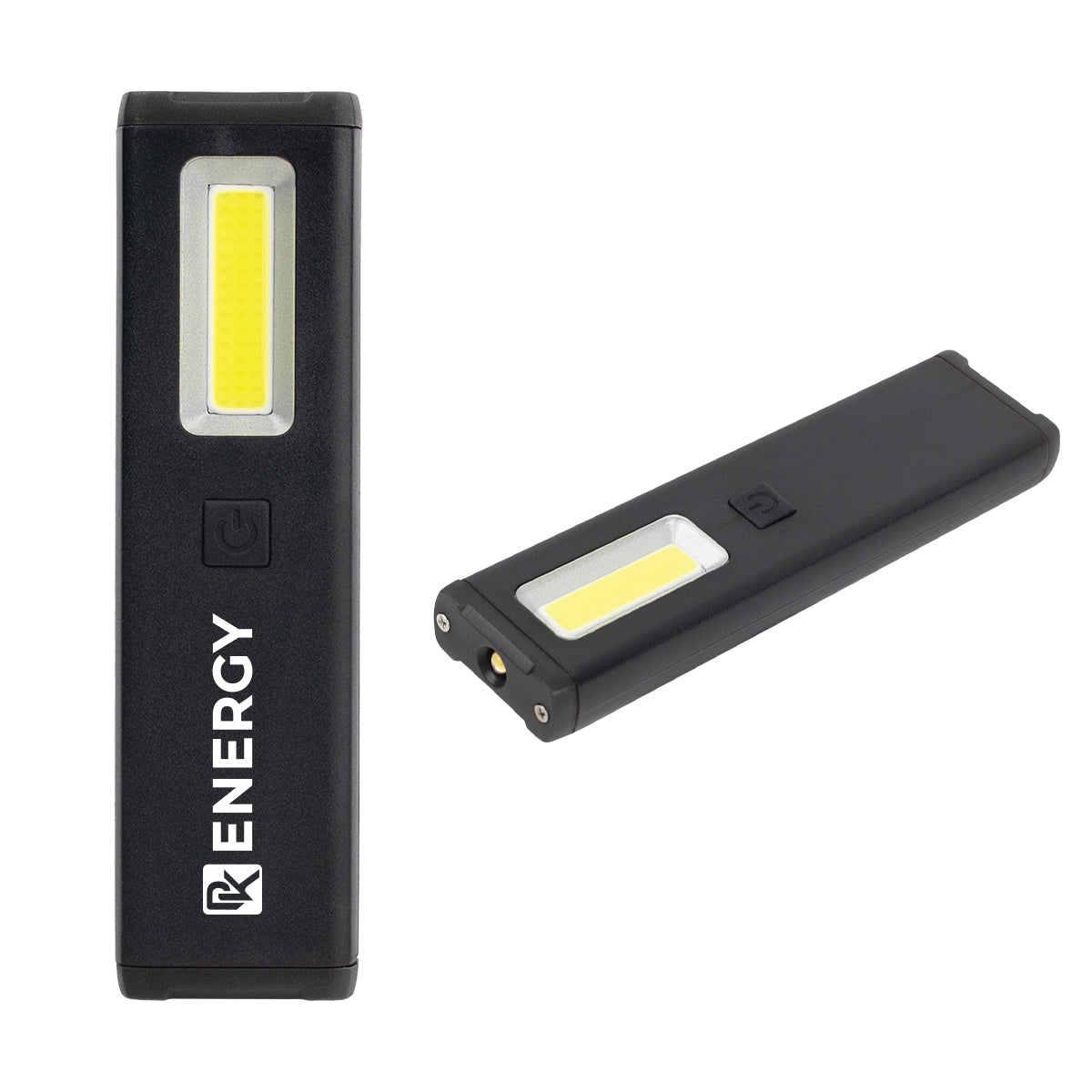 Slim Clip COB Flashlight, Rechargeable - Black with Black - Silk Screen