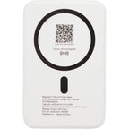 Slim Magnetic Power Bank with LED Indicators, 4,000 mAh Full Color - White - Back