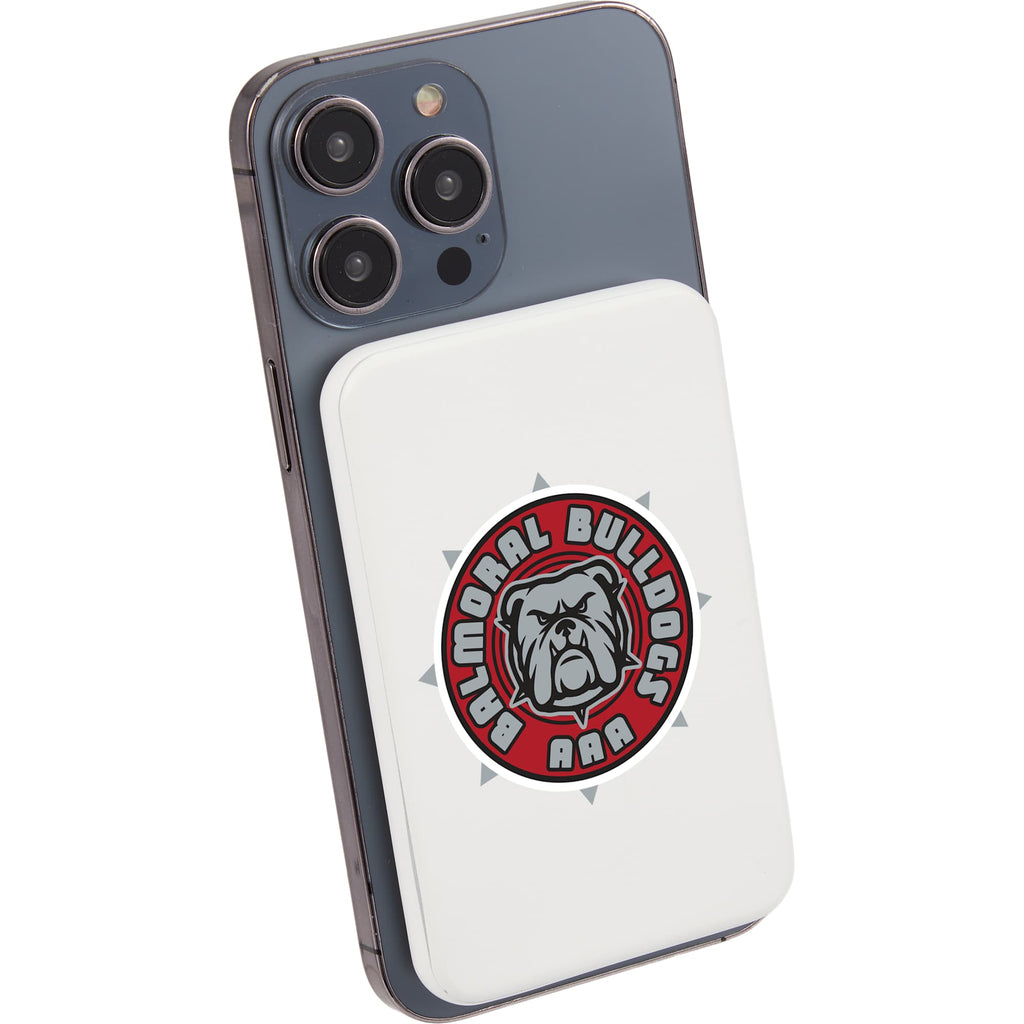 Slim Magnetic Power Bank with LED Indicators, 4,000 mAh Full Color - White - Detail
