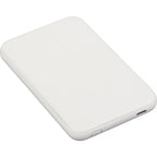 Slim Magnetic Power Bank with LED Indicators, 4,000 mAh Full Color - White - Right Angle