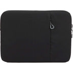Slim Recycled Laptop Sleeve with Two Zip Pockets, 15 Inch Embroidery - Black - Back