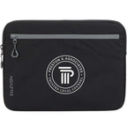 Slim Recycled Laptop Sleeve with Two Zip Pockets, 15 Inch Embroidery - Black - Front