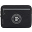 Slim Recycled Laptop Sleeve with Two Zip Pockets, 15 Inch Embroidery - Black - Front