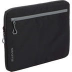 Slim Recycled Laptop Sleeve with Two Zip Pockets, 15 Inch Embroidery - Black - Right Angle