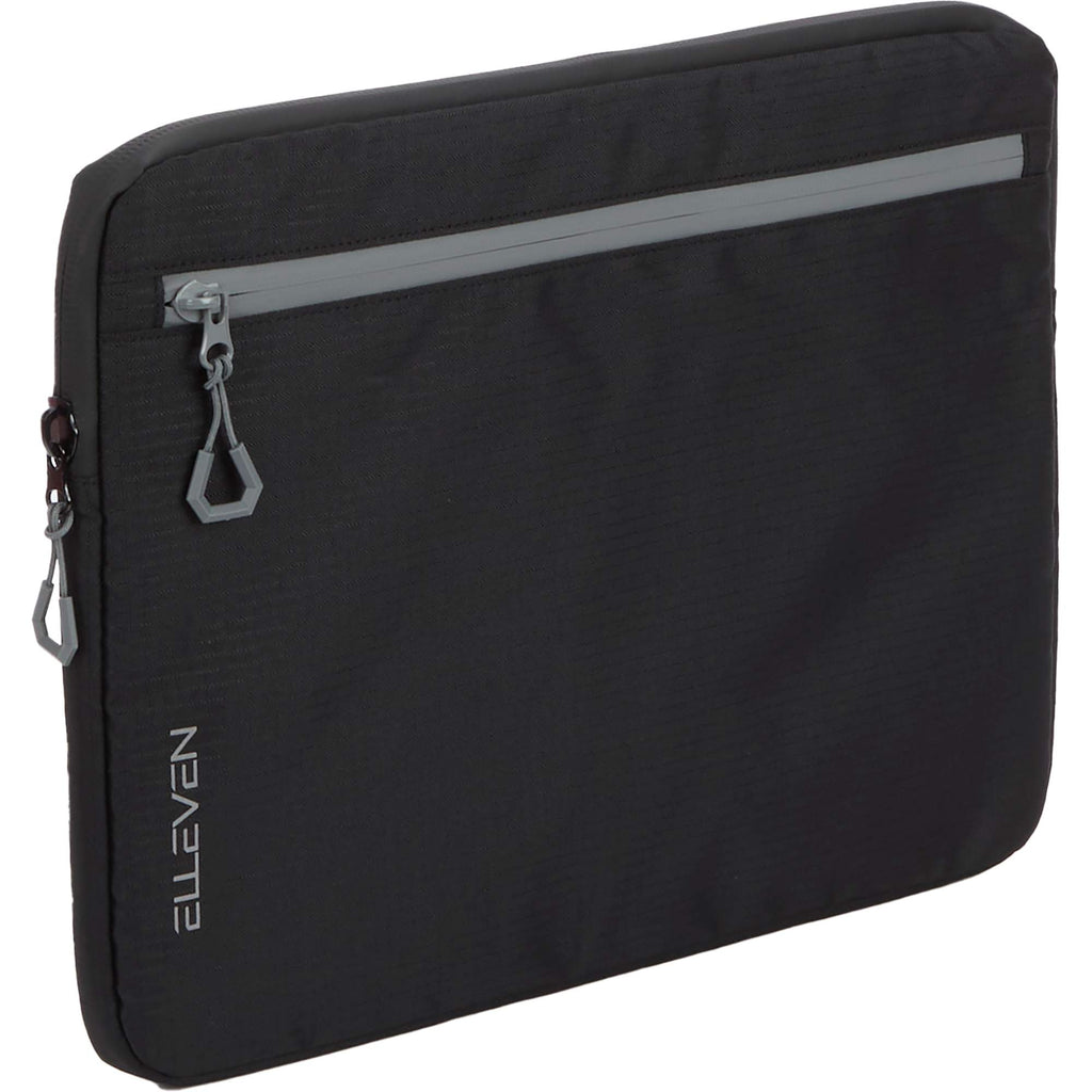 Slim Recycled Laptop Sleeve with Two Zip Pockets, 15 Inch Transfer - Black - Right Angle