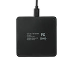 Slim Square Wireless Charging Pad with Cable Full Color - Black - Back