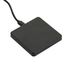 Slim Square Wireless Charging Pad with Cable Full Color - Black - Right Angle 2