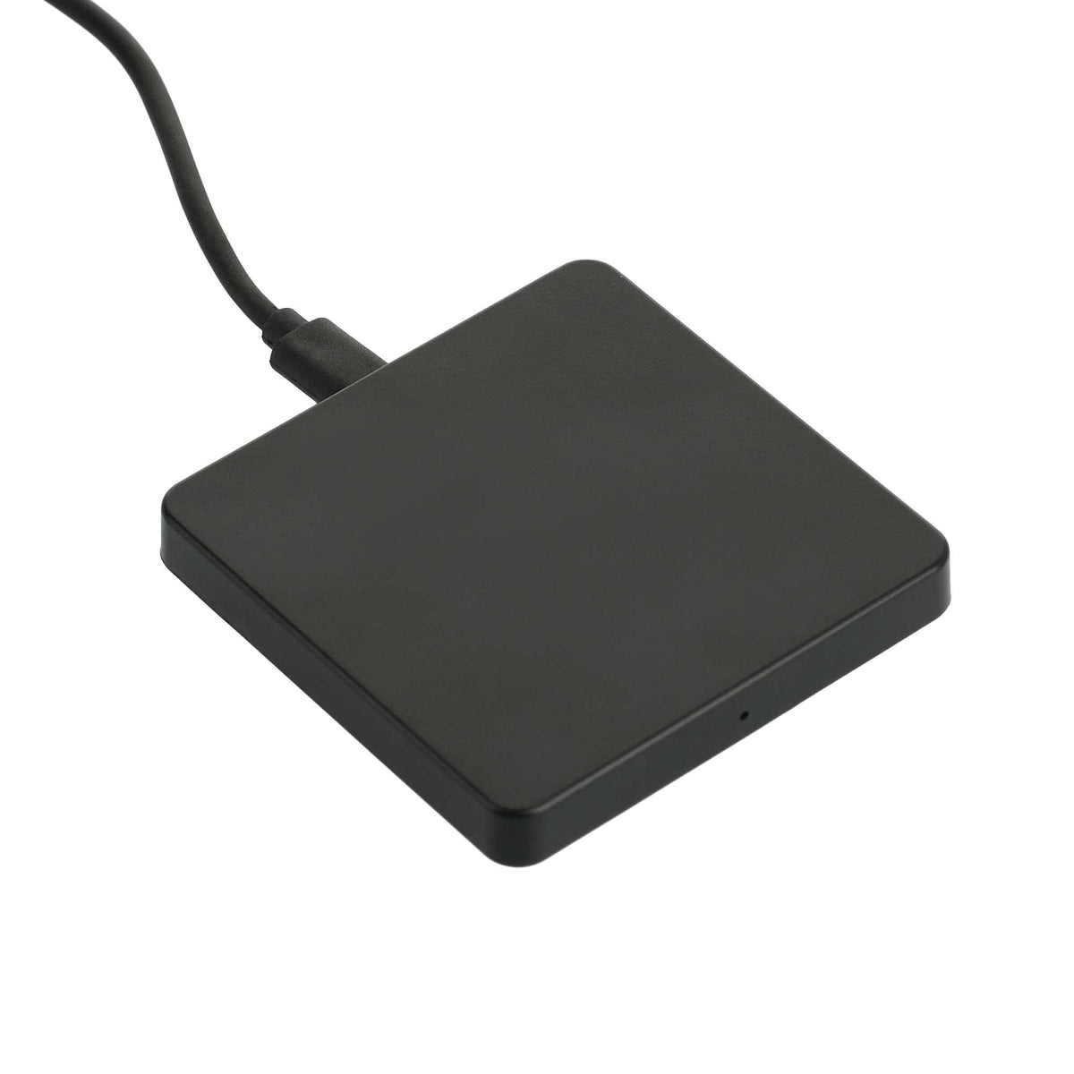 Slim Square Wireless Charging Pad with Cable Full Color - Black - Right Angle 2