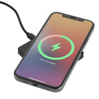 Slim Square Wireless Charging Pad with Cable Full Color - Black - Right Angle