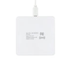 Slim Square Wireless Charging Pad with Cable Full Color - White - Back