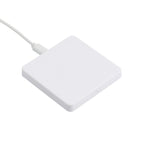 Slim Square Wireless Charging Pad with Cable Full Color - White - Right Angle 2