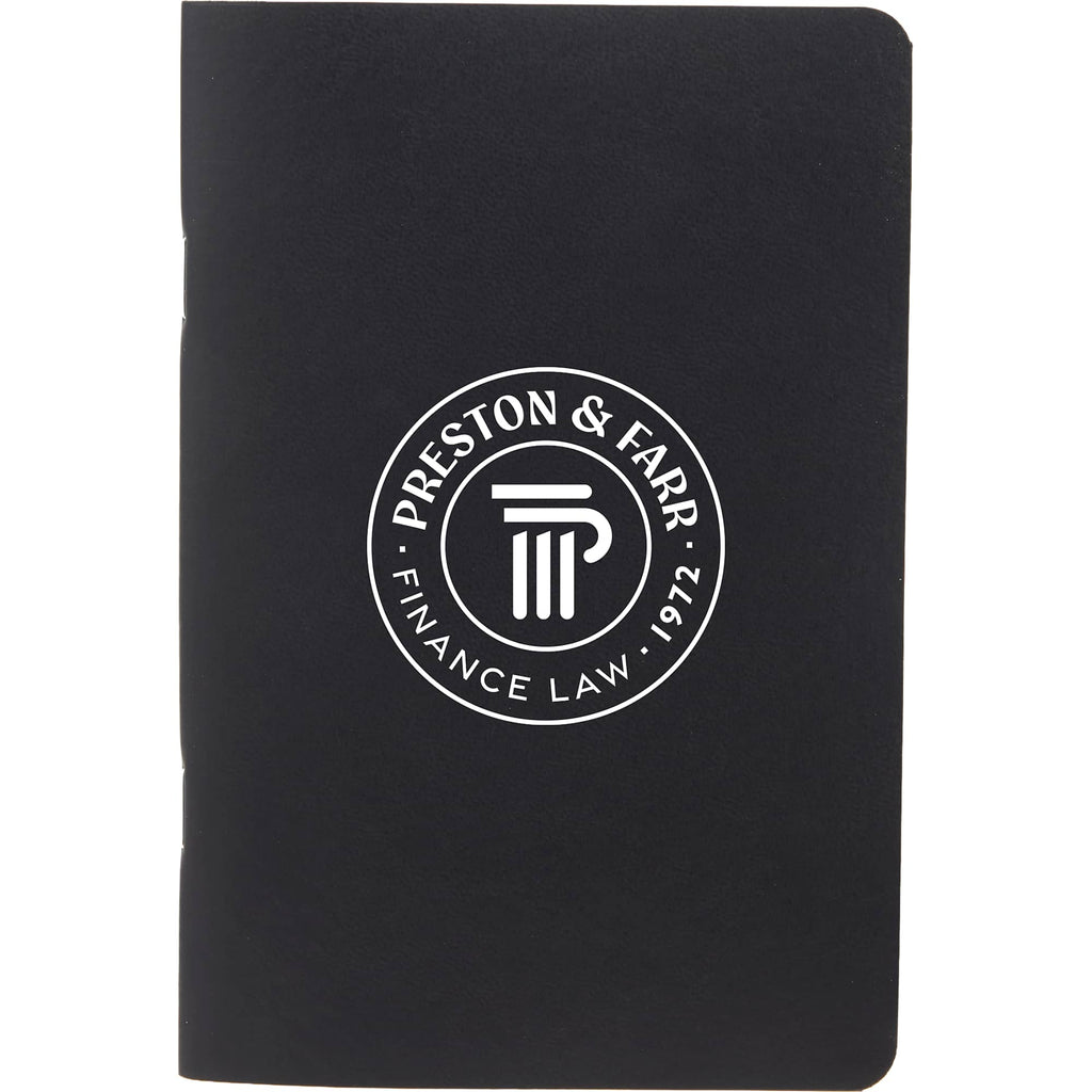 Slim Stapled Pocket Notebook with Recycled Cover, 4 x 6 Inches - Black - Front