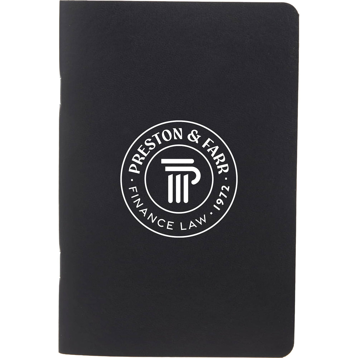 Slim Stapled Pocket Notebook with Recycled Cover, 4 x 6 Inches - Black - Front