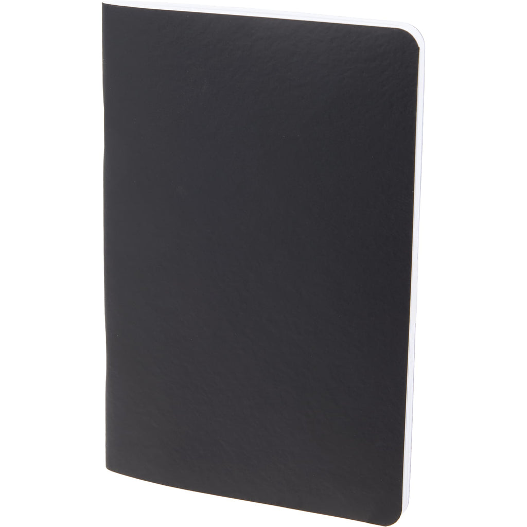 Slim Stapled Pocket Notebook with Recycled Cover, 4 x 6 Inches - Black - Left Angle
