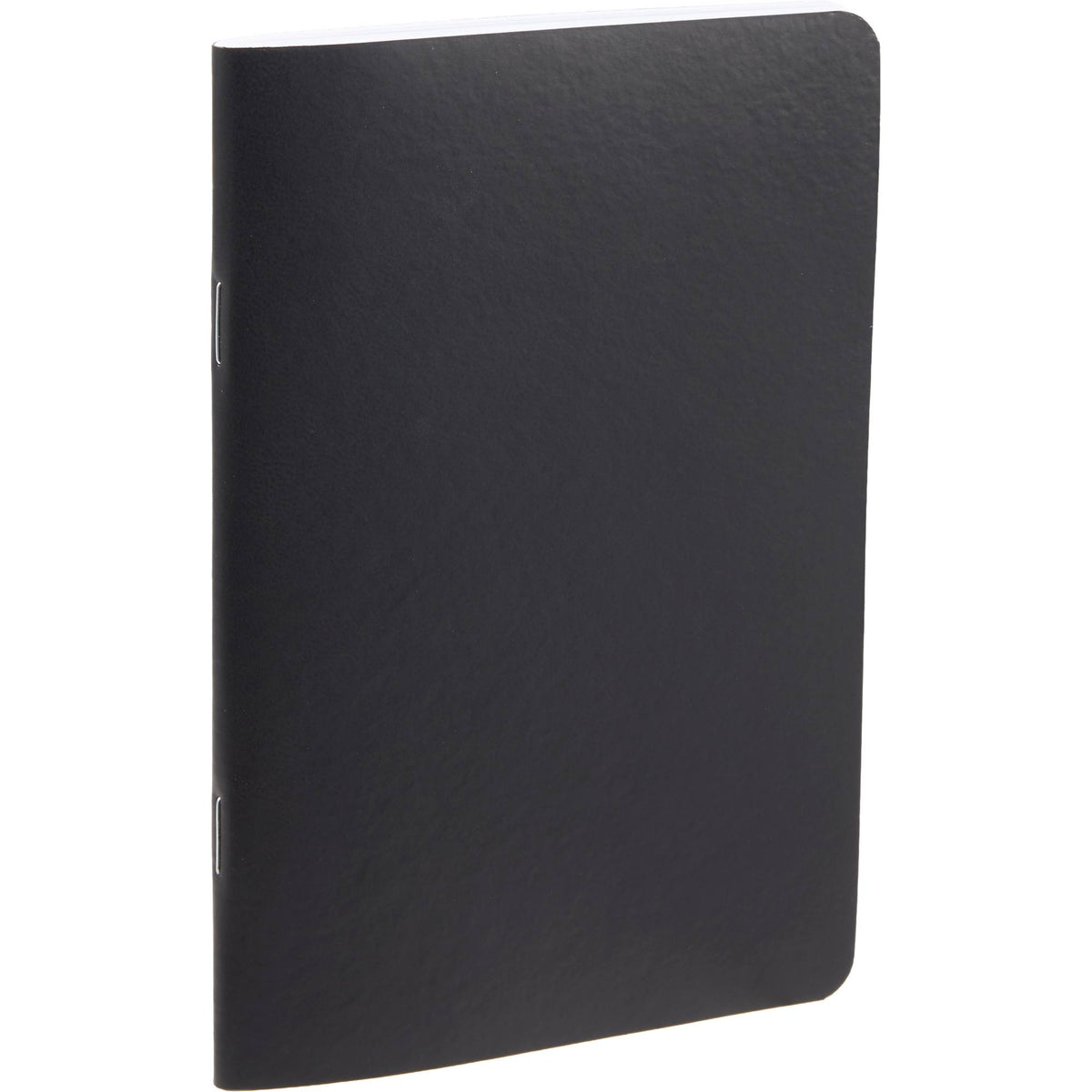 Slim Stapled Pocket Notebook with Recycled Cover, 4 x 6 Inches - Black - Right Angle