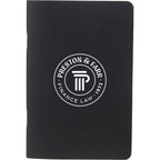 Slim Stapled Pocket Notebook with Recycled Cover, 4 x 6 Inches Debossing - Black - Front