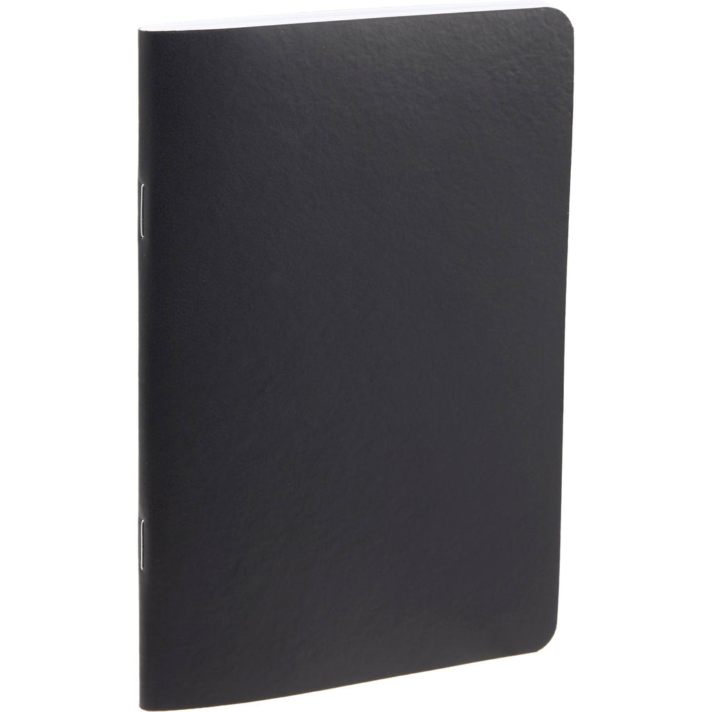 Slim Stapled Pocket Notebook with Recycled Cover, 4 x 6 Inches Debossing - Black - Right Angle