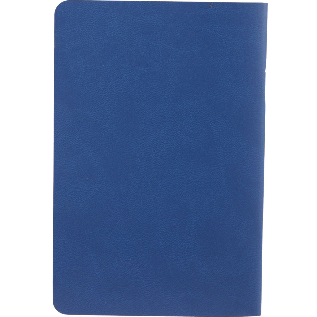 Slim Stapled Pocket Notebook with Recycled Cover, 4 x 6 Inches Debossing - Blue - Back