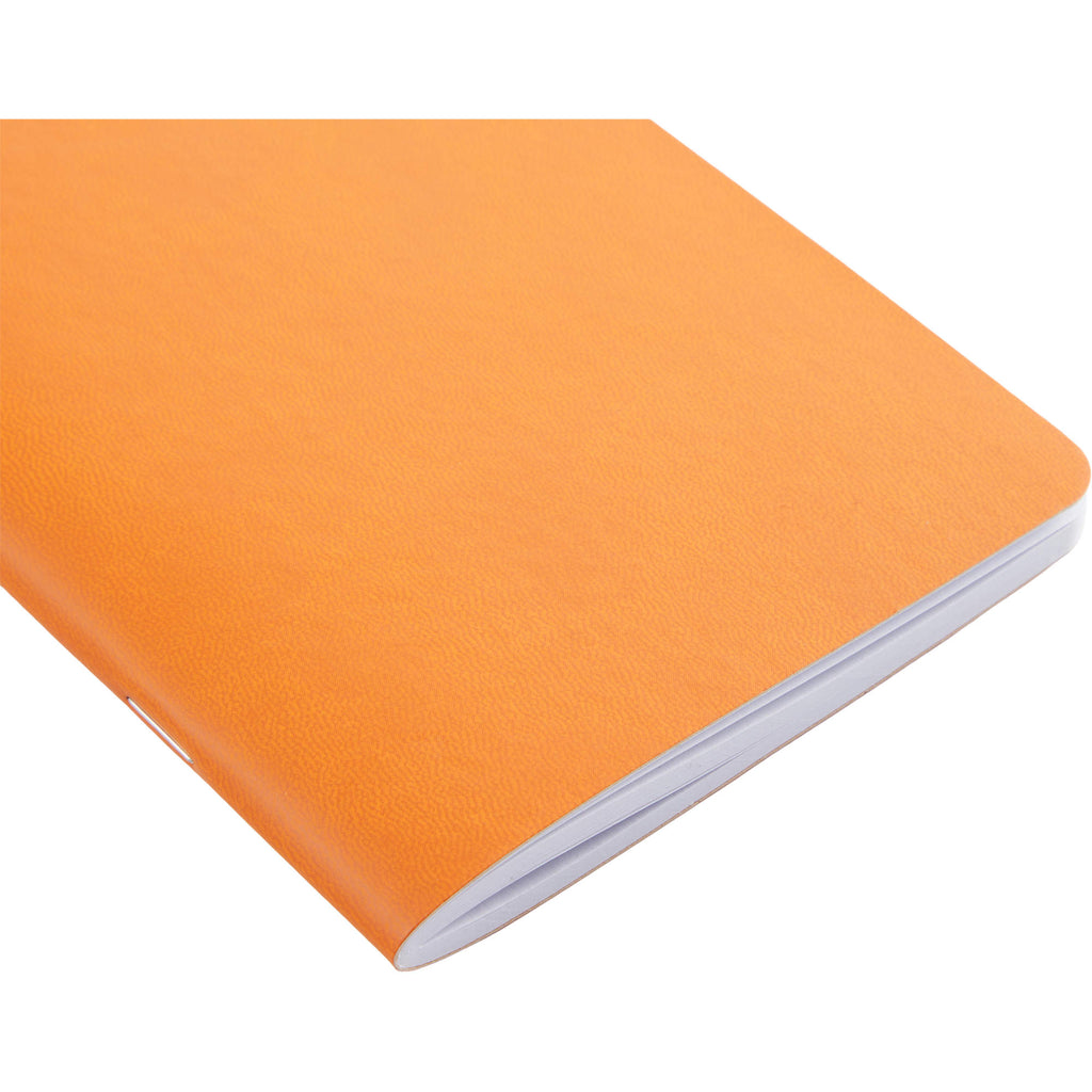 Slim Stapled Pocket Notebook with Recycled Cover, 4 x 6 Inches Debossing - Orange - Detail