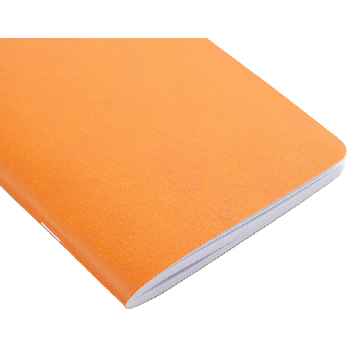 Slim Stapled Pocket Notebook with Recycled Cover, 4 x 6 Inches Debossing - Orange - Detail