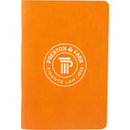 Slim Stapled Pocket Notebook with Recycled Cover, 4 x 6 Inches Debossing - Orange - Front