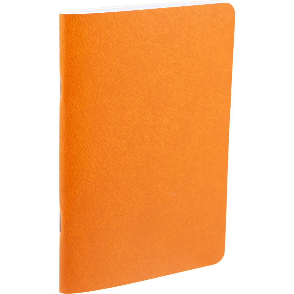 Slim Stapled Pocket Notebook with Recycled Cover, 4 x 6 Inches Debossing - Orange - Right Angle