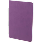 Slim Stapled Pocket Notebook with Recycled Cover, 4 x 6 Inches Debossing - Purple - Left Angle