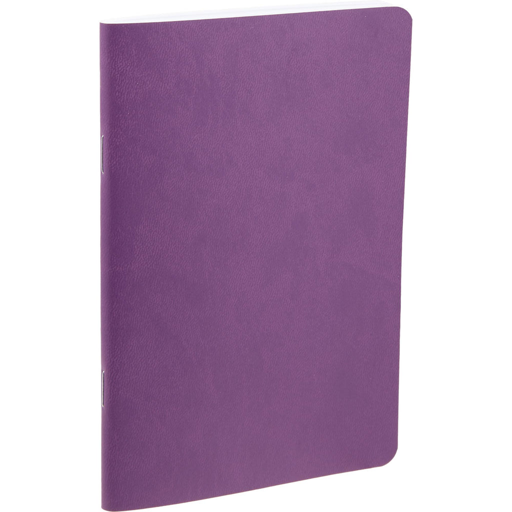 Slim Stapled Pocket Notebook with Recycled Cover, 4 x 6 Inches Debossing - Purple - Right Angle