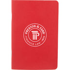 Slim Stapled Pocket Notebook with Recycled Cover, 4 x 6 Inches Debossing - Red - Front