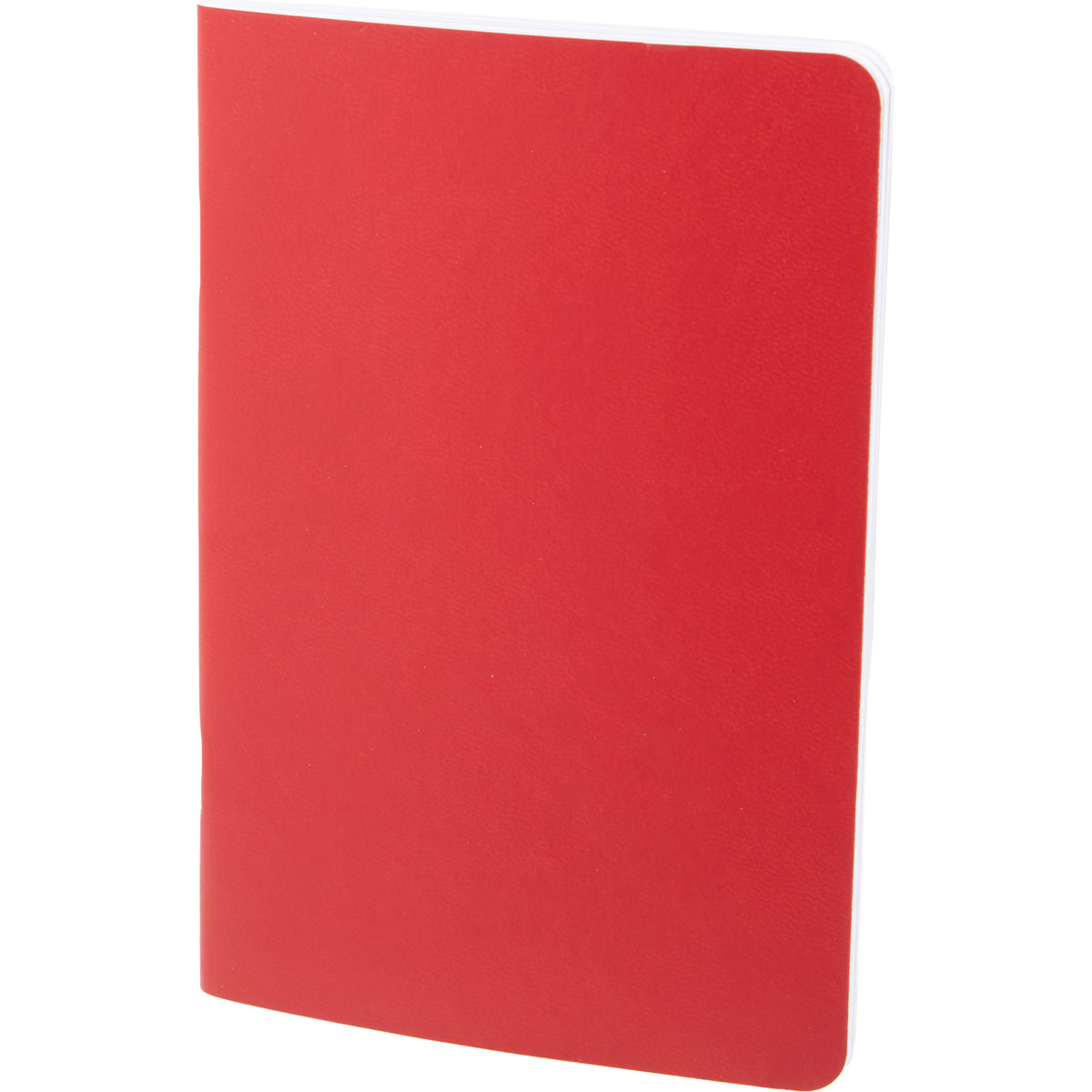 Slim Stapled Pocket Notebook with Recycled Cover, 4 x 6 Inches Debossing - Red - Left Angle