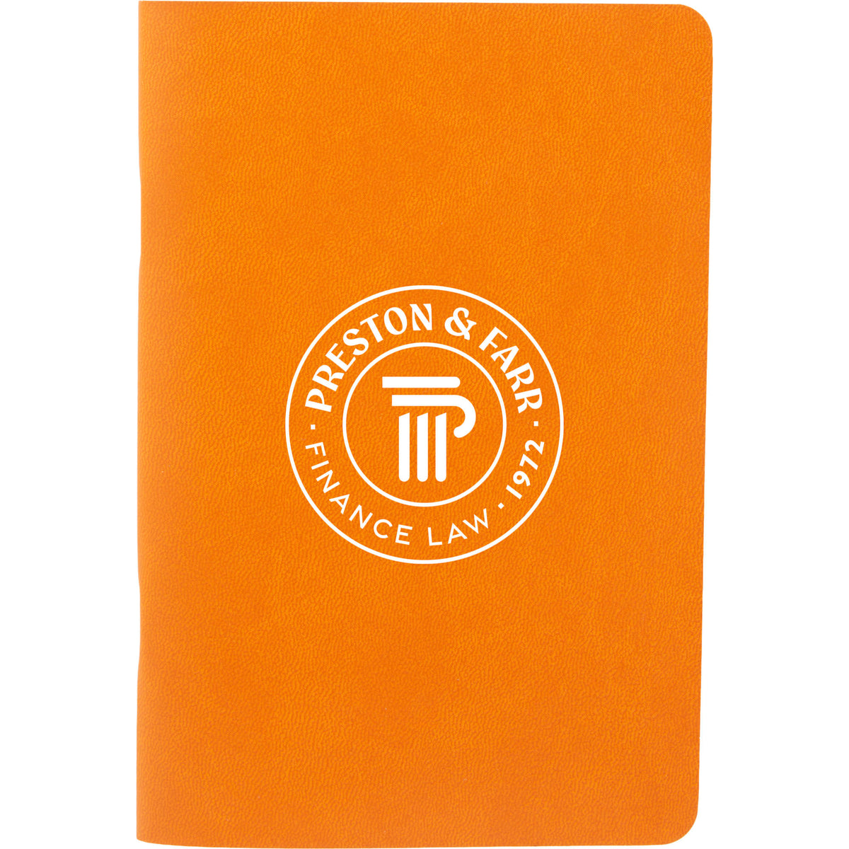 Slim Stapled Pocket Notebook with Recycled Cover, 4 x 6 Inches - Orange - Front