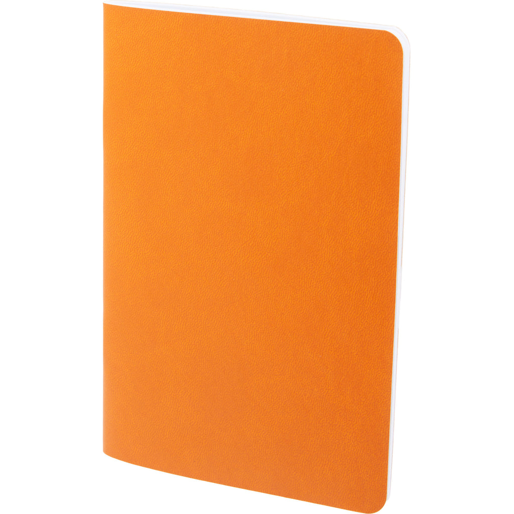 Slim Stapled Pocket Notebook with Recycled Cover, 4 x 6 Inches - Orange - Left Angle
