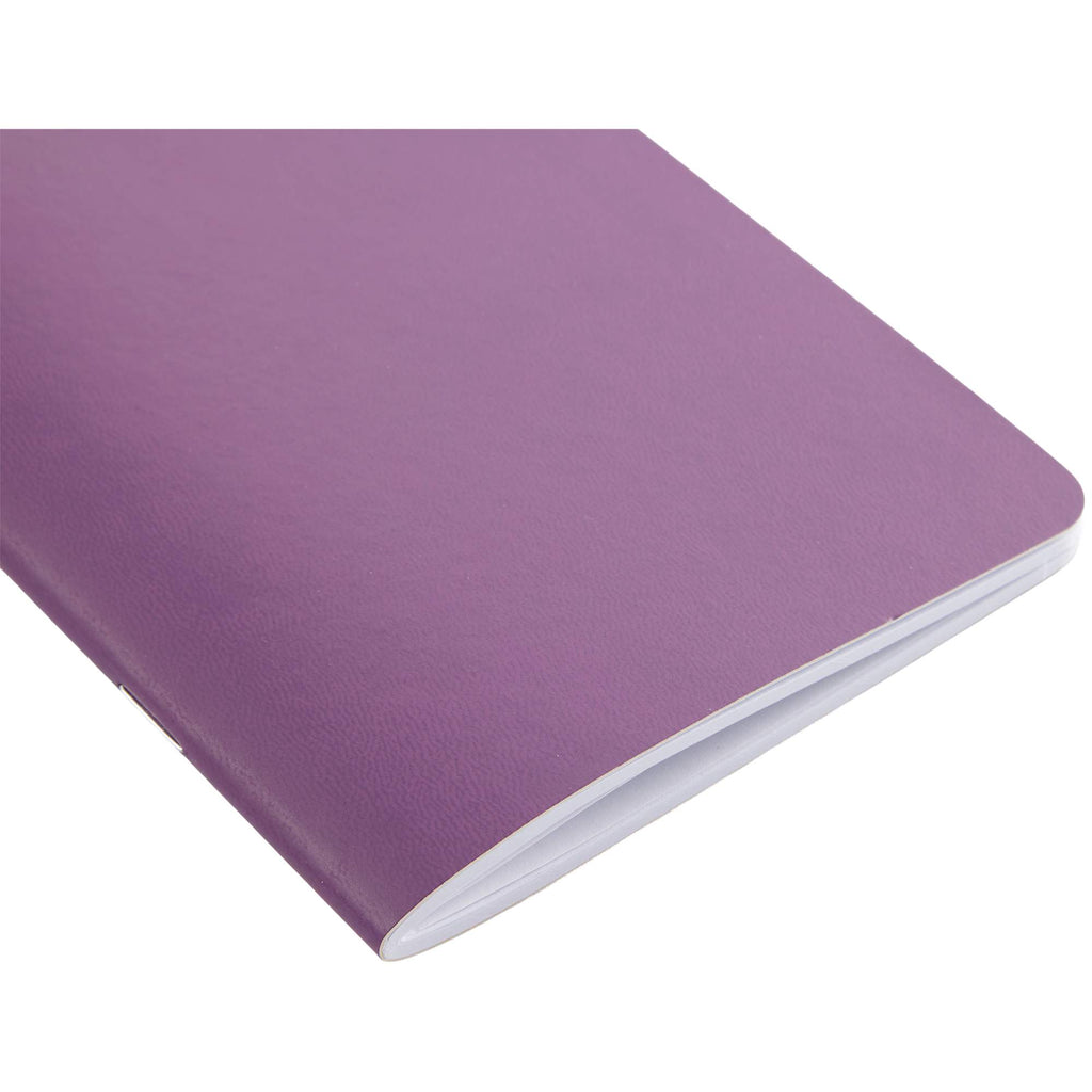 Slim Stapled Pocket Notebook with Recycled Cover, 4 x 6 Inches - Purple - Detail