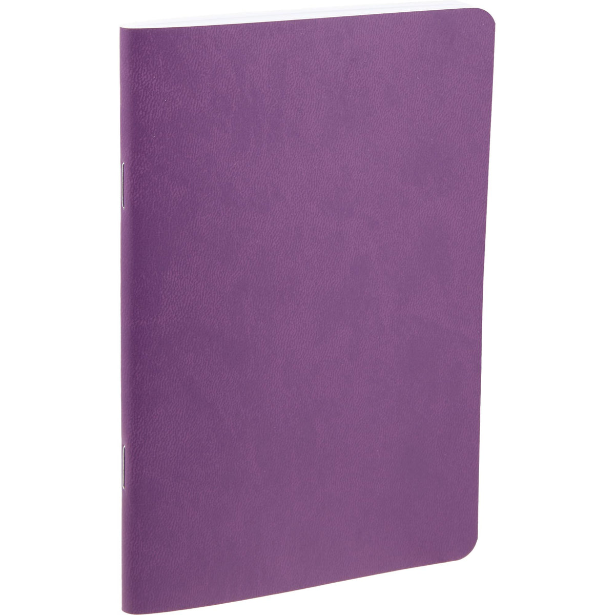 Slim Stapled Pocket Notebook with Recycled Cover, 4 x 6 Inches - Purple - Right Angle