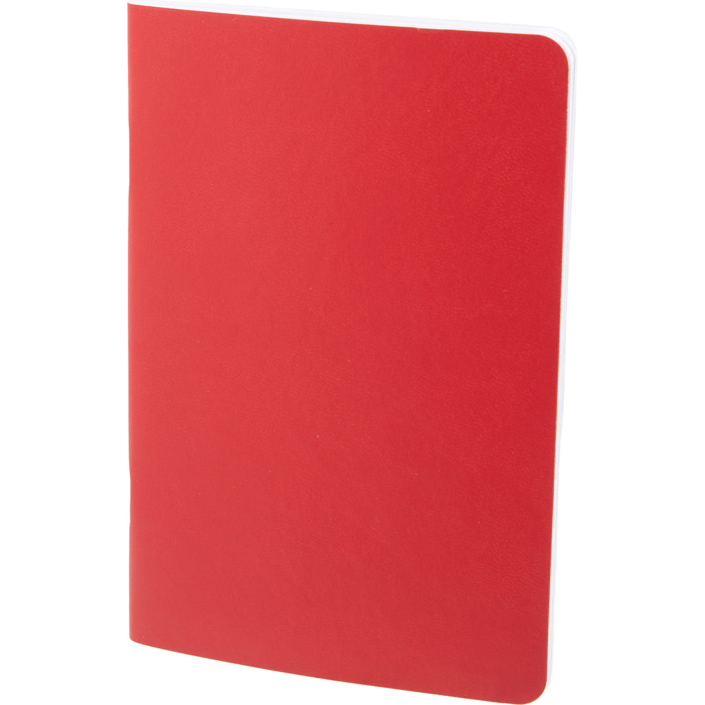 Slim Stapled Pocket Notebook with Recycled Cover, 4 x 6 Inches - Red - Left Angle