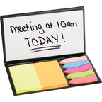 Slim Sticky Memo Pad with Flags, Checkbook Size - Black - Photo