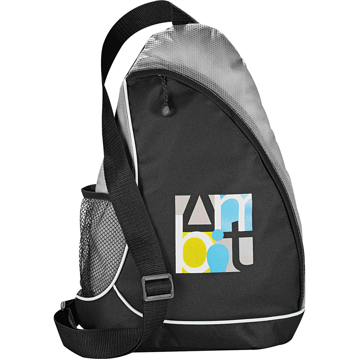 Sling Shot Crossover Backpack with Bottle Pocket Transfer - Gray - Front