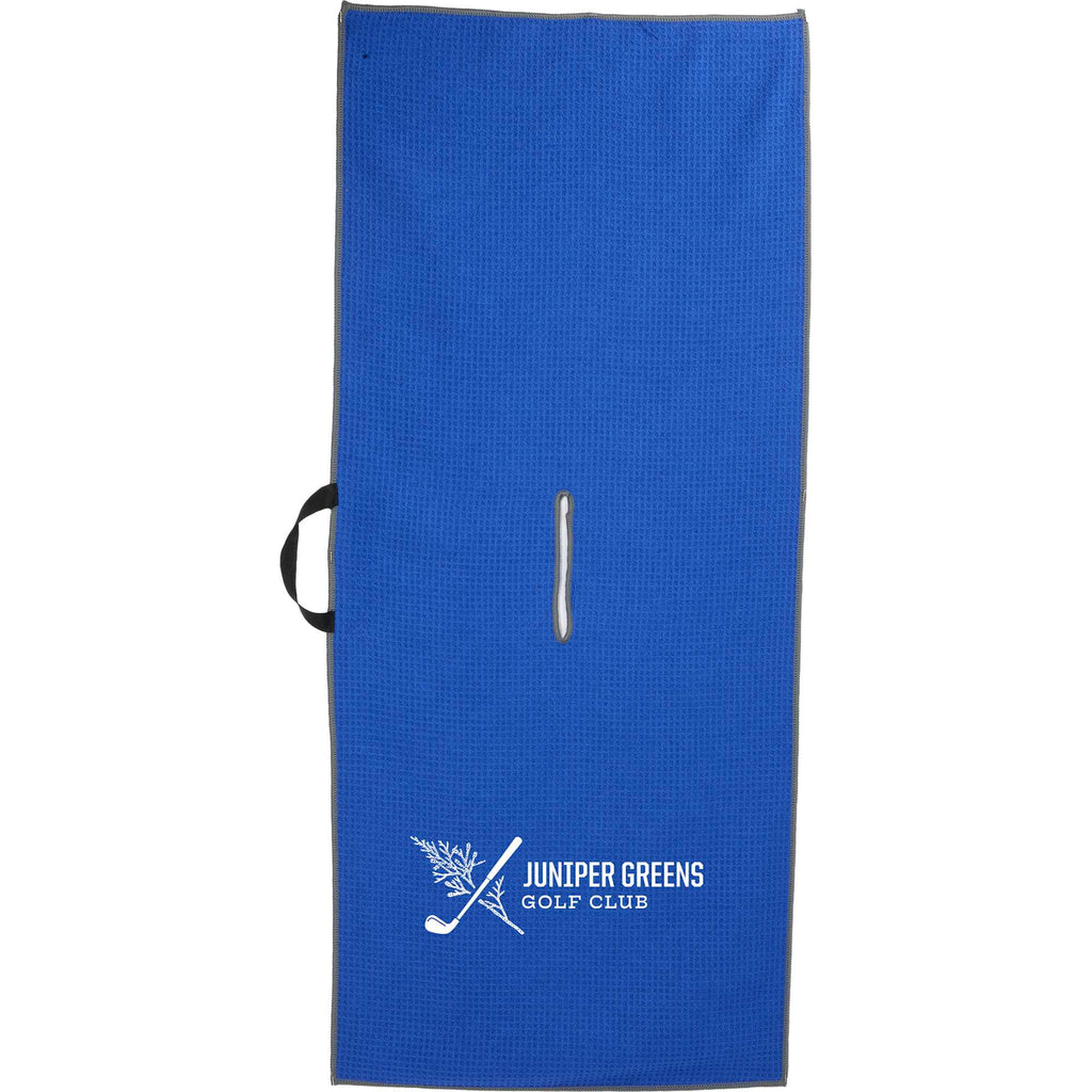 Slip Over Player Golf Towel in Recycled Waffle, 17 x 40 Inches - Royal - Front