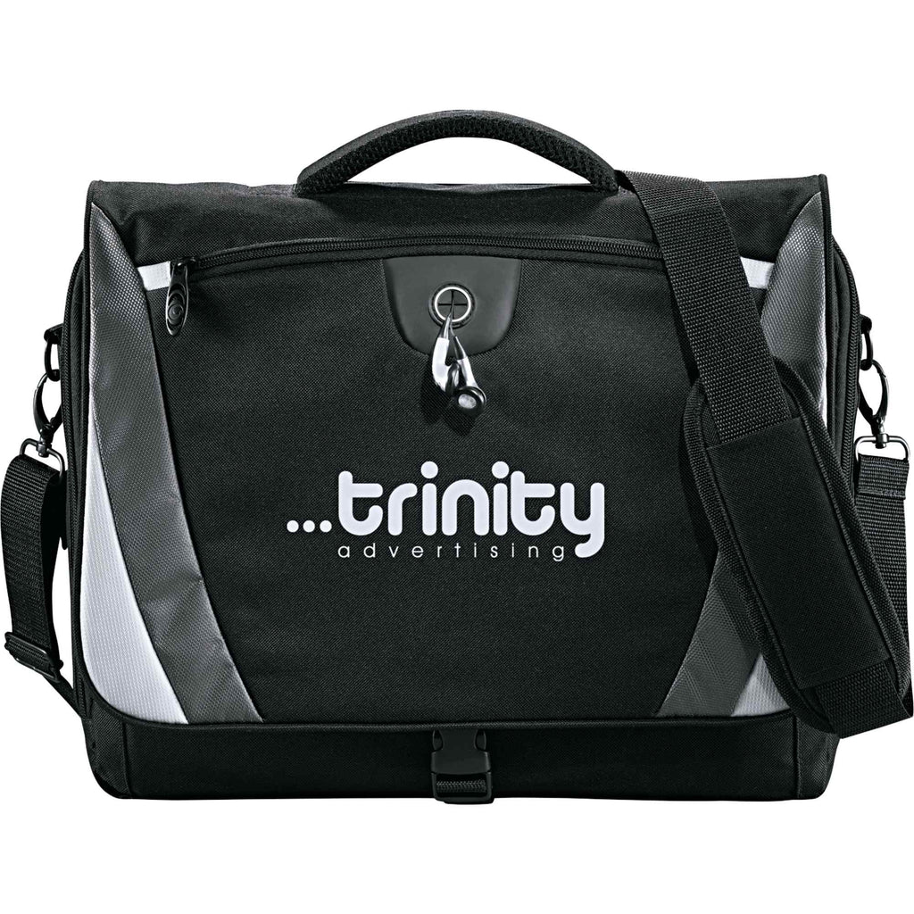 Slope Laptop Messenger Bag with Earbud Port, 15 Inches Transfer - Black - Front 3