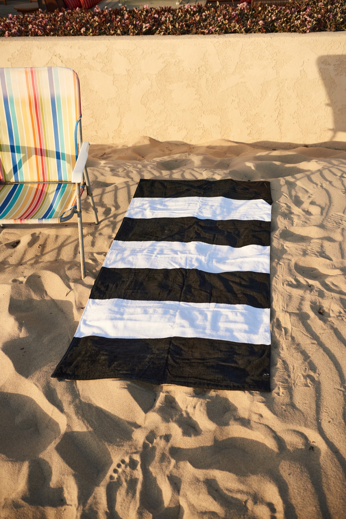 Slowtide Beach Towel with Zip Pocket, 60 x 30 Inches Embroidery - Porto Black - View 4