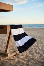 Slowtide Beach Towel with Zip Pocket, 60 x 30 Inches Embroidery - Porto Black - View 5