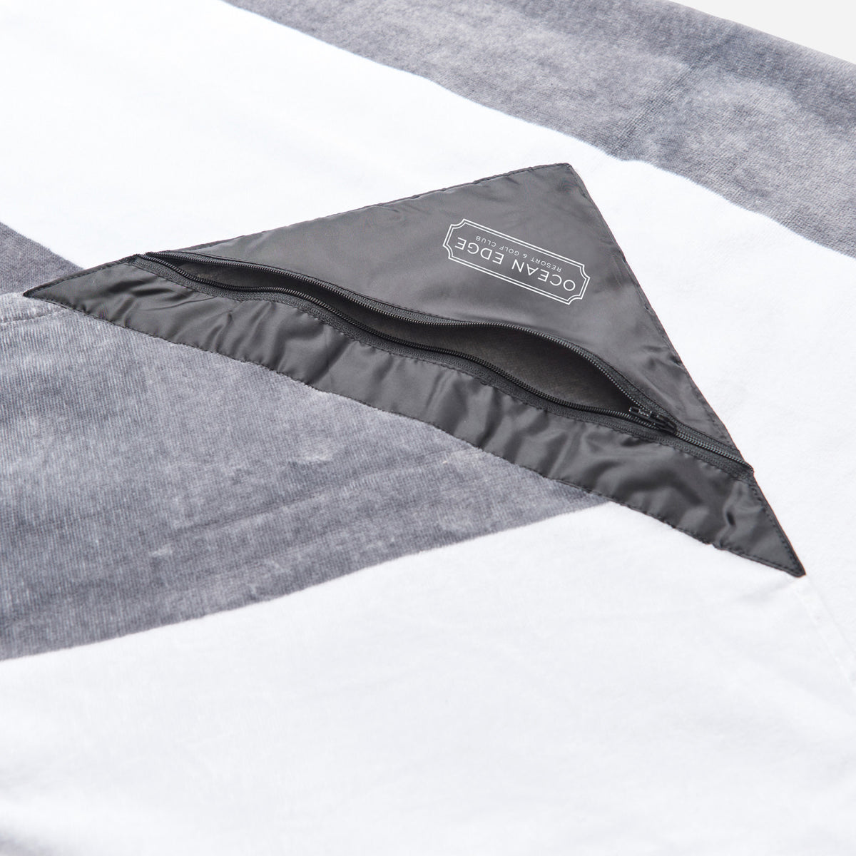 Slowtide Beach Towel with Zip Pocket, 60 x 30 Inches Transfer - Porto Grey - View 2