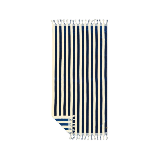 Slowtide Cabana Jacquard Beach Towel with Fringe, 30 x 60 Inches Embroidery