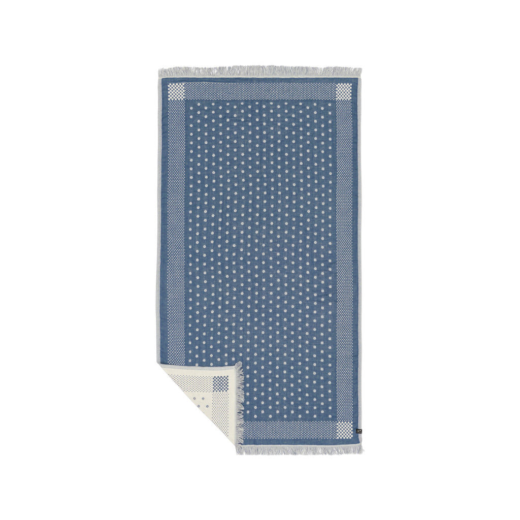 Slowtide Driftweave Turkish Towel, 38 x 73 Inches Embroidery - Shogun Indigo - View 3