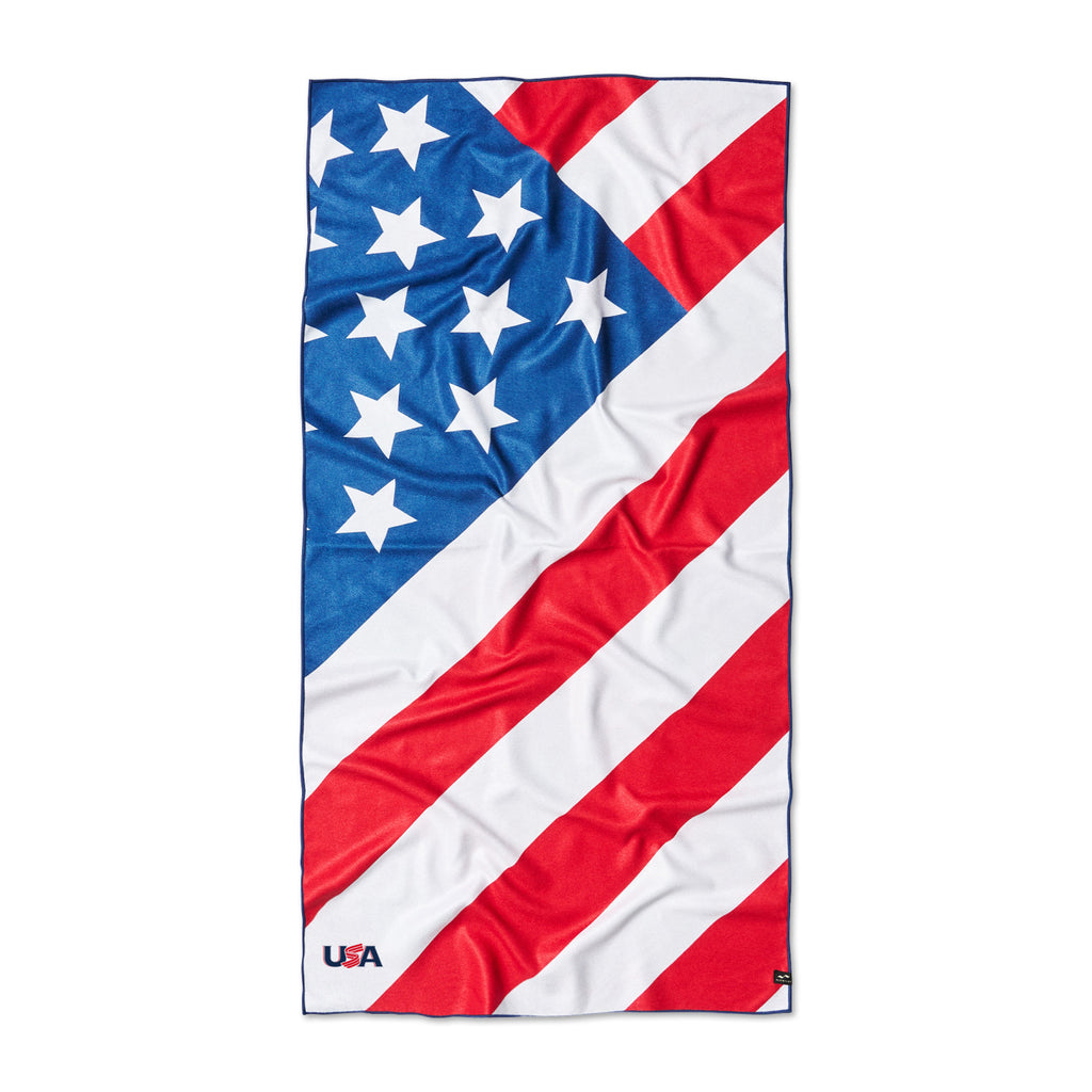 Slowtide Performance Quick-Dry Towel, 60 x 30 Inches Embroidery - American Flag - View 1