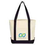 Small Starboard Cotton Canvas Tote Bag, 24 oz - Natural with Black - Colorbrite