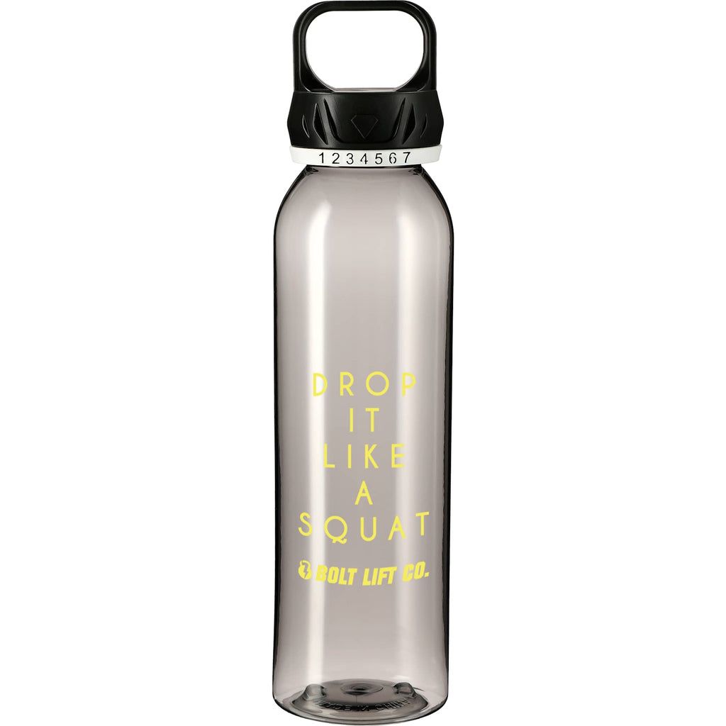 Smart Tritan Bottle with Hydration Counter Lid, 22 oz - Smoke - Front
