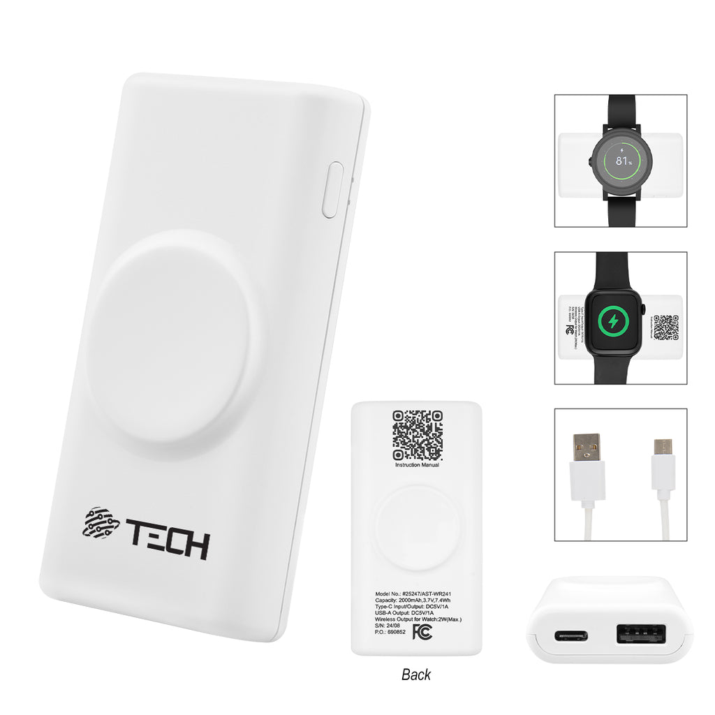 Smart Watch Power Bank in Recycled ABS - rABS Smart Watch Power Bank