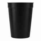 Smooth-Sided Plastic Stadium Cup, 12 oz - Black - Straight